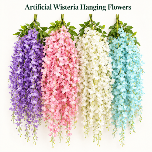 Artificial Wisteria Flower Vine 60cm Hanging Silk Garland Wedding Home Garden