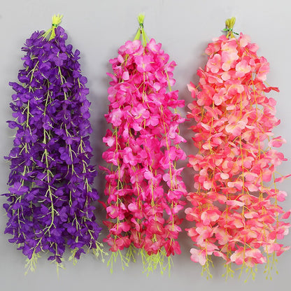 Artificial Wisteria Flower Vine 60cm Hanging Silk Garland Wedding Home Garden