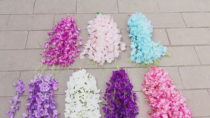Artificial Wisteria Flower Vine 60cm Hanging Silk Garland Wedding Home Garden